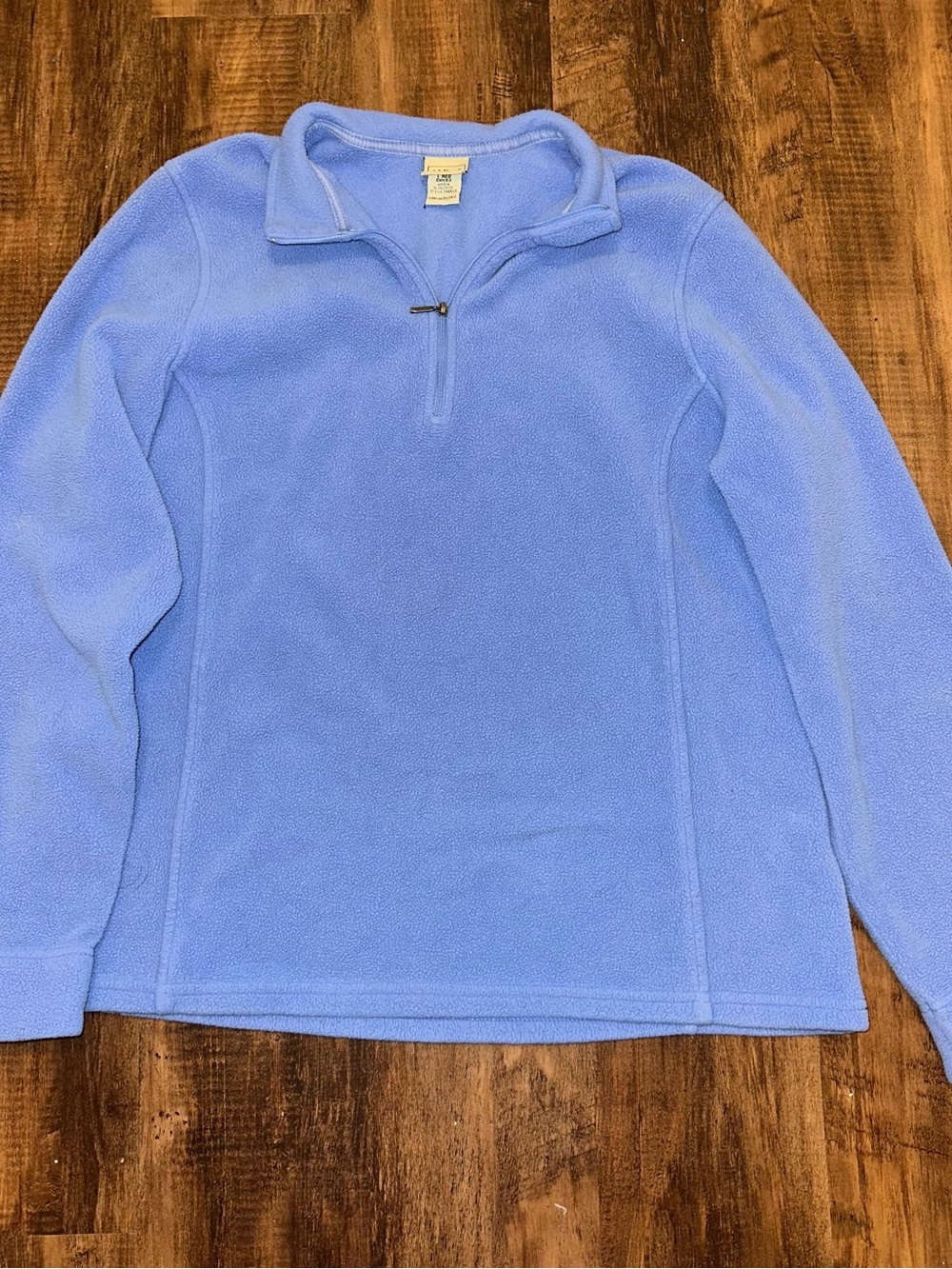 Vintage LLBean Light Blue Quarter-Zip Fleece Sweater